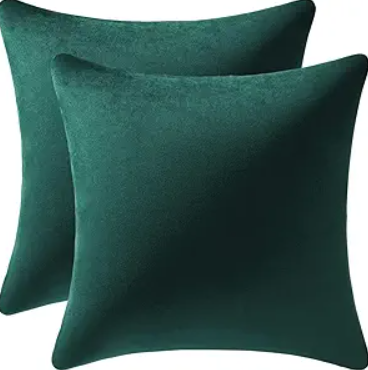 Green Velvet Throw Pillow Cover